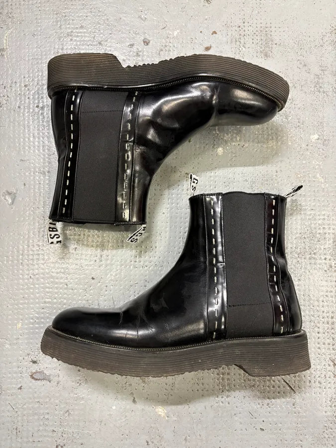 2000s Dirk Bikkembergs Black Leather Ankle Boots sZucbrS 2