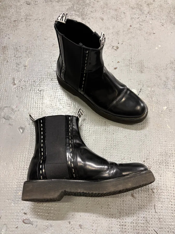 2000s Dirk Bikkembergs Black Leather Ankle Boots sZucbrS 4