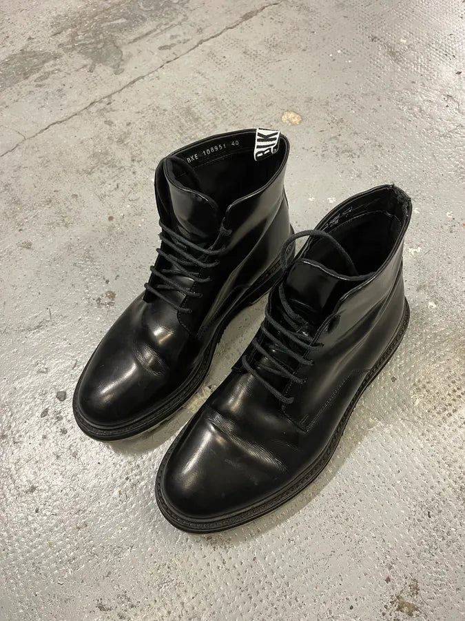 2000s Dirk Bikkembergs Black Leather Class Boots SzmNBrl 4