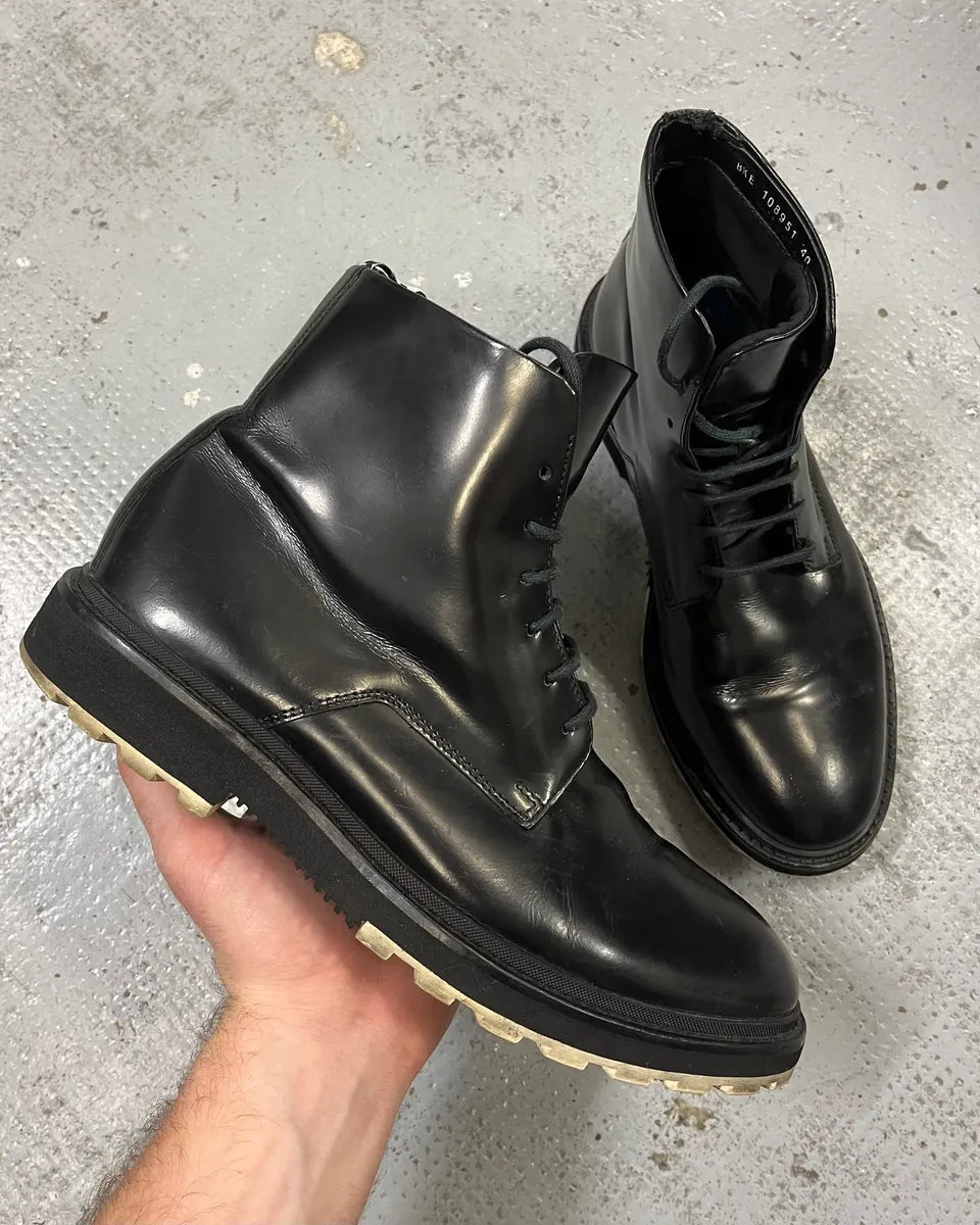 2000s Dirk Bikkembergs Black Leather Class Boots SzmNBrl 0