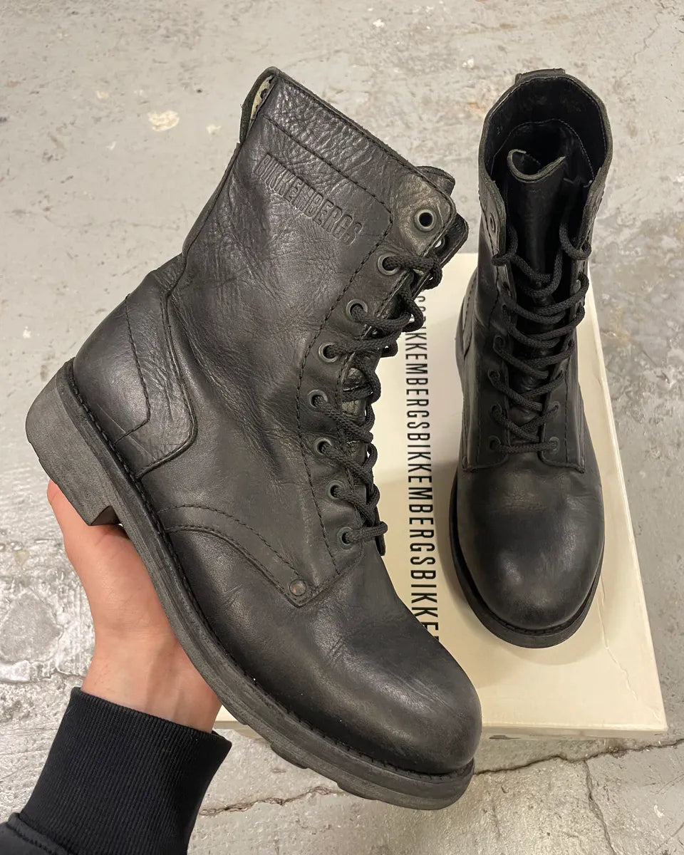 2000s Dirk Bikkembergs Black Leather High Boots (41eu/us8) MrpLPuD 0