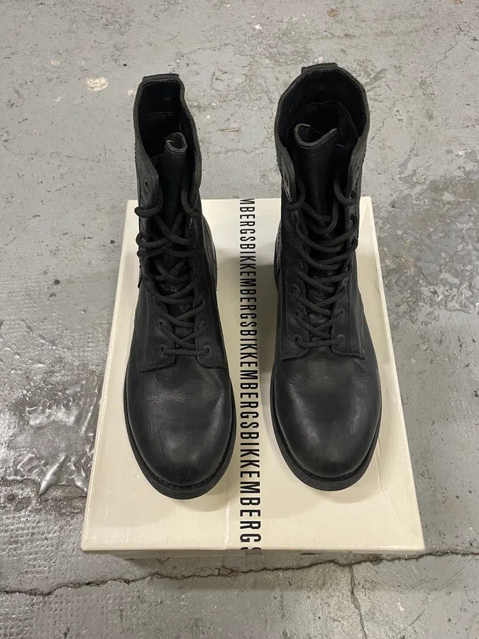 2000s Dirk Bikkembergs Black Leather High Boots (41eu/us8) MrpLPuD 1