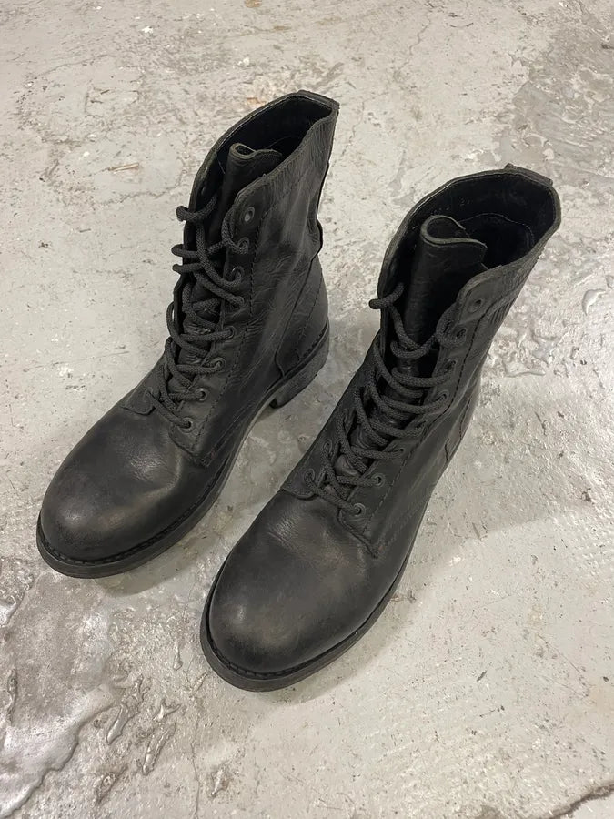 2000s Dirk Bikkembergs Black Leather High Boots (41eu/us8) MrpLPuD 2
