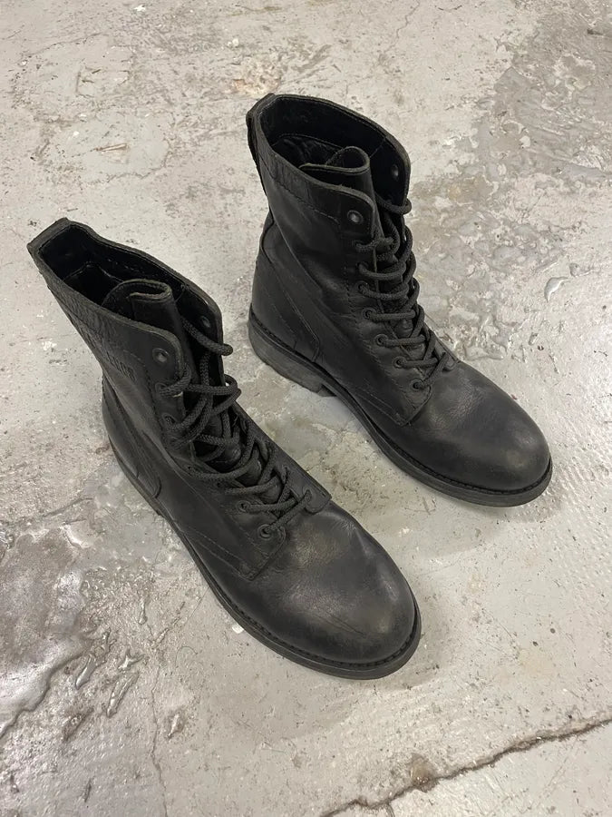 2000s Dirk Bikkembergs Black Leather High Boots (41eu/us8) MrpLPuD 3