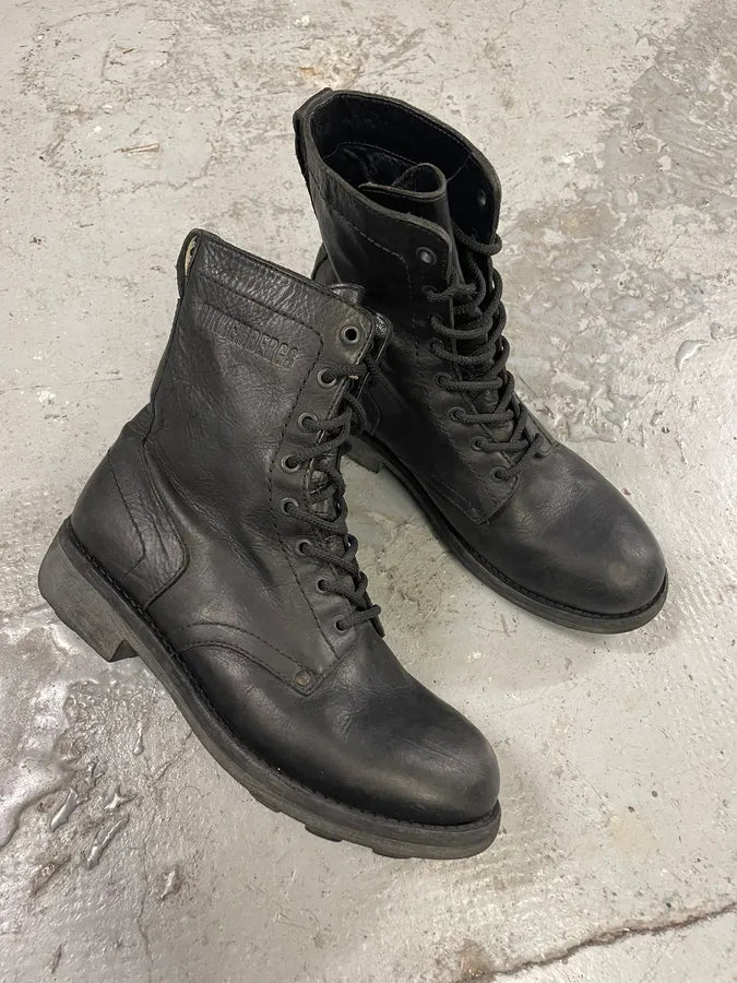 2000s Dirk Bikkembergs Black Leather High Boots (41eu/us8) MrpLPuD 4