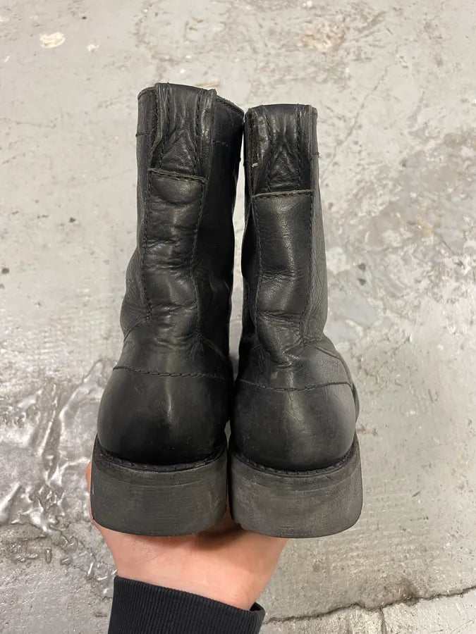 2000s Dirk Bikkembergs Black Leather High Boots (41eu/us8) MrpLPuD 6