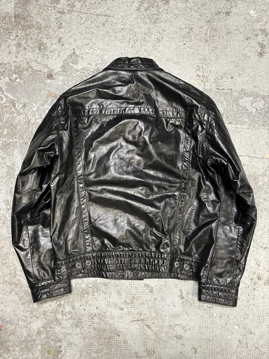 2000s Dirk Bikkembergs Black Leather Jacket UwfMLEV 1