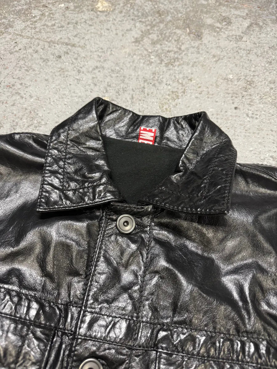2000s Dirk Bikkembergs Black Leather Jacket UwfMLEV 10