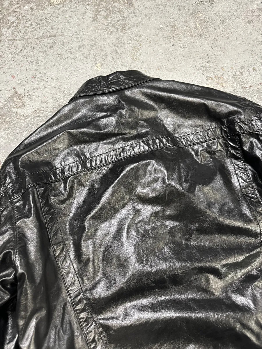 2000s Dirk Bikkembergs Black Leather Jacket UwfMLEV 5