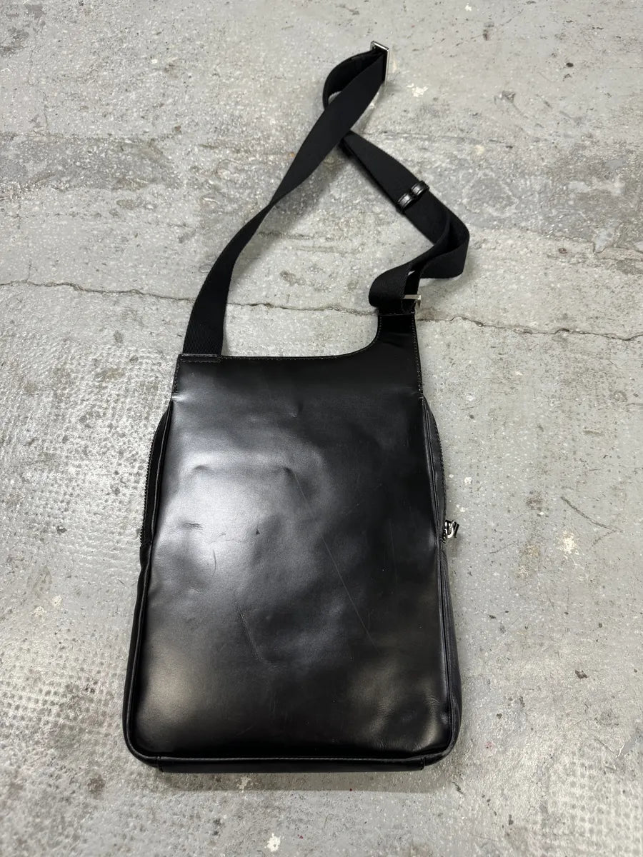 2000s Dirk Bikkembergs Black Leather Shoulder Bag (OS) TqwWZQM 4