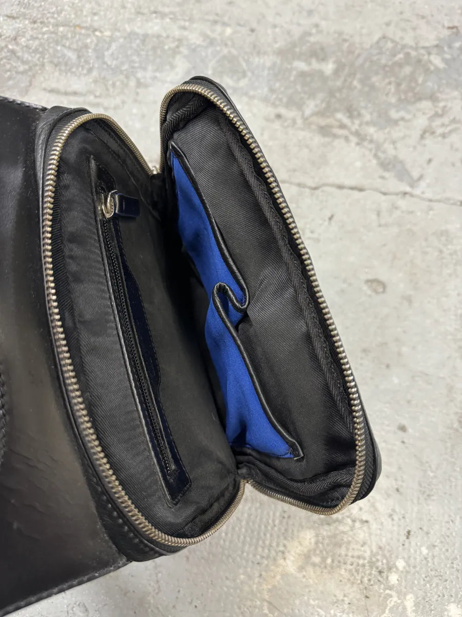 2000s Dirk Bikkembergs Black Leather Shoulder Bag TqwWZQM 6
