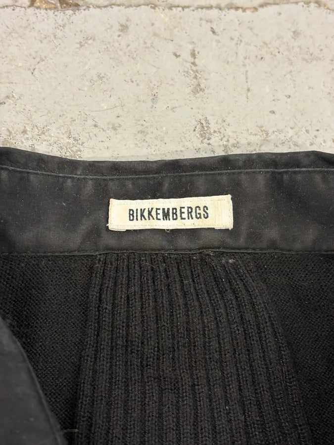 2000s Dirk Bikkembergs Black Merino Wool Contrast Hybrid Shirt & Sweater bRVgEUQ 8