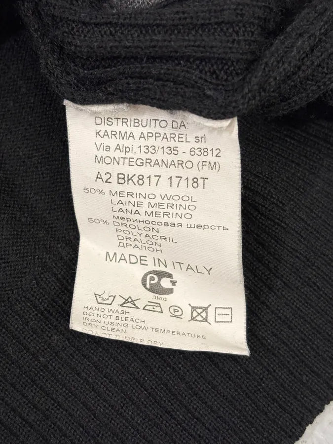 2000s Dirk Bikkembergs Black Merino Wool Contrast Hybrid Shirt & Sweater bRVgEUQ 9