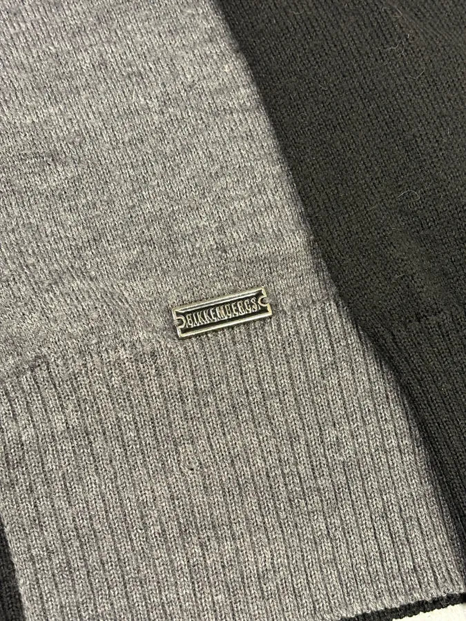 2000s Dirk Bikkembergs Black Merino Wool Contrast Hybrid Shirt & Sweater bRVgEUQ 7