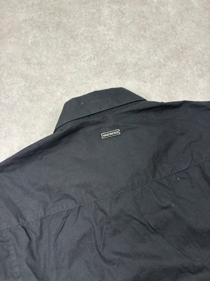 2000s Dirk Bikkembergs Black Mesh Hybrid Military Shirt RqGAEbc 8