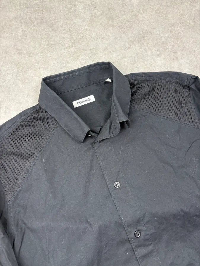 2000s Dirk Bikkembergs Black Mesh Hybrid Military Shirt RqGAEbc 4