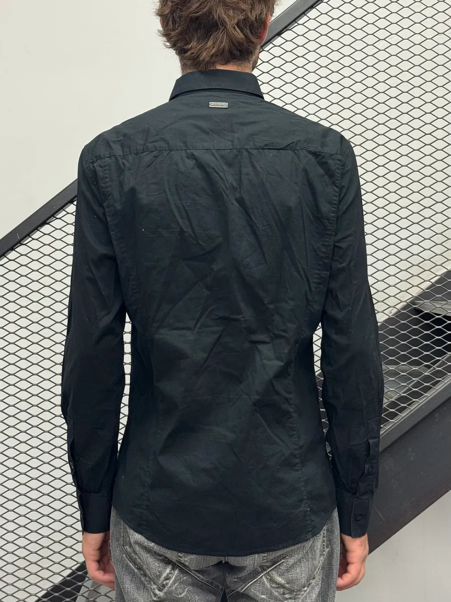 2000s Dirk Bikkembergs Black Mesh Hybrid Military Shirt RqGAEbc 2