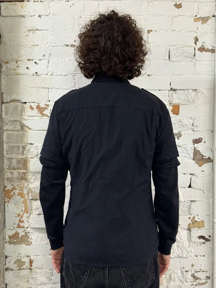 2000s Dirk Bikkembergs Black Short Sleeves Cargo Shirt uZYzKMF 2