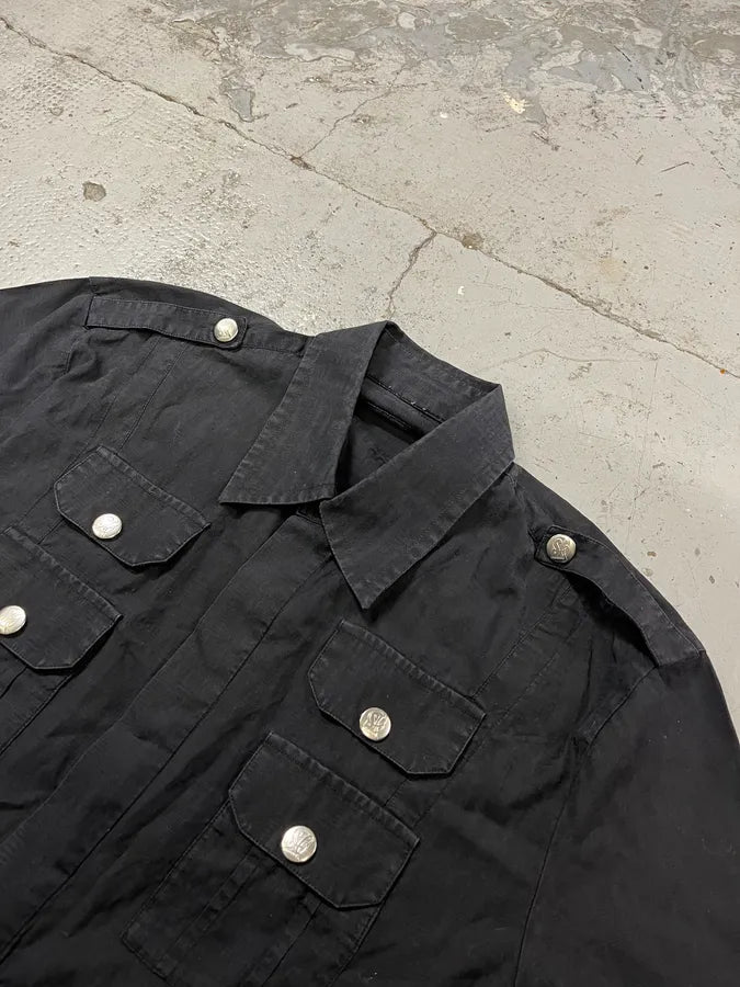 2000s Dirk Bikkembergs Black Short Sleeves Cargo Shirt uZYzKMF 3