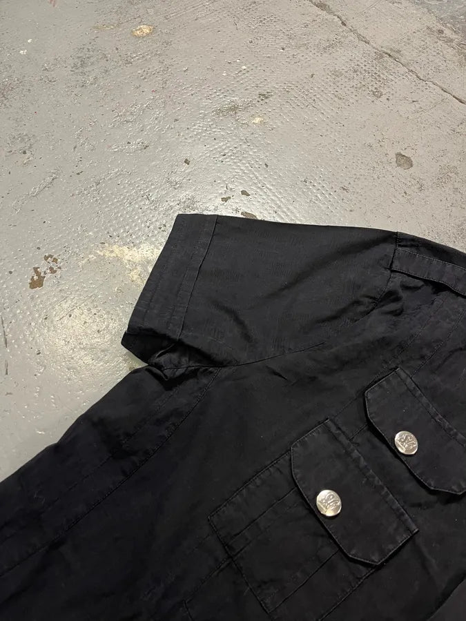 2000s Dirk Bikkembergs Black Short Sleeves Cargo Shirt uZYzKMF 4