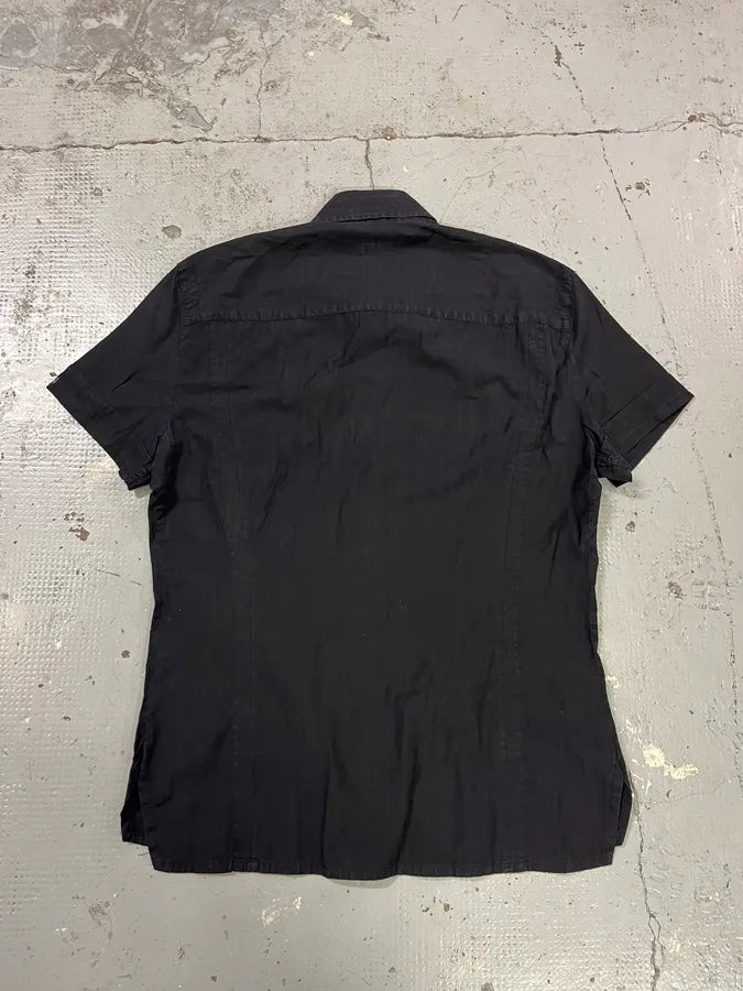 2000s Dirk Bikkembergs Black Short Sleeves Cargo Shirt uZYzKMF 5