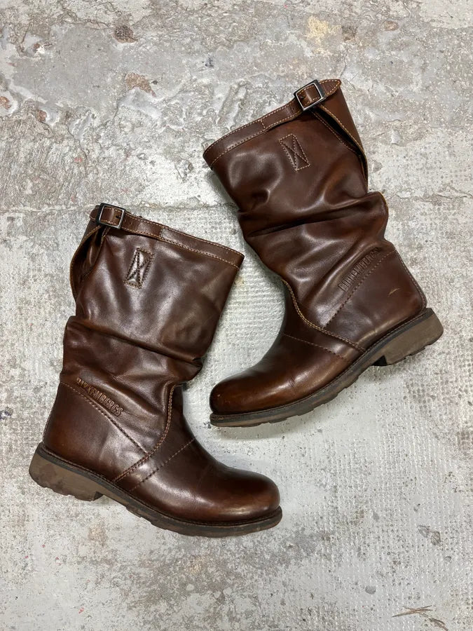2000s Dirk Bikkembergs Brown Ankle Leather Boots WgEBaTY 1