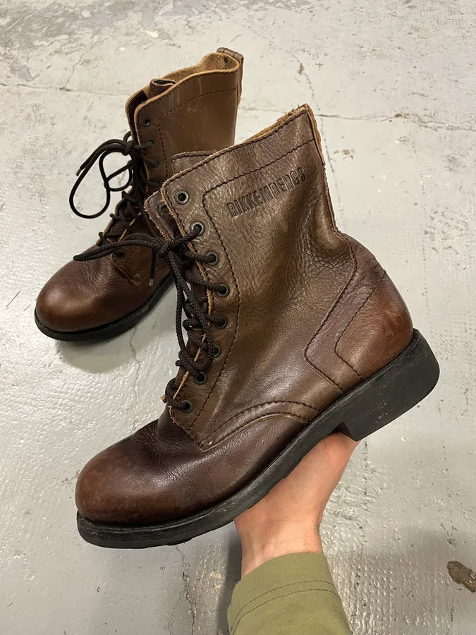 2000s Dirk Bikkembergs Brown Leather Combat Boots GFdxUlq 0