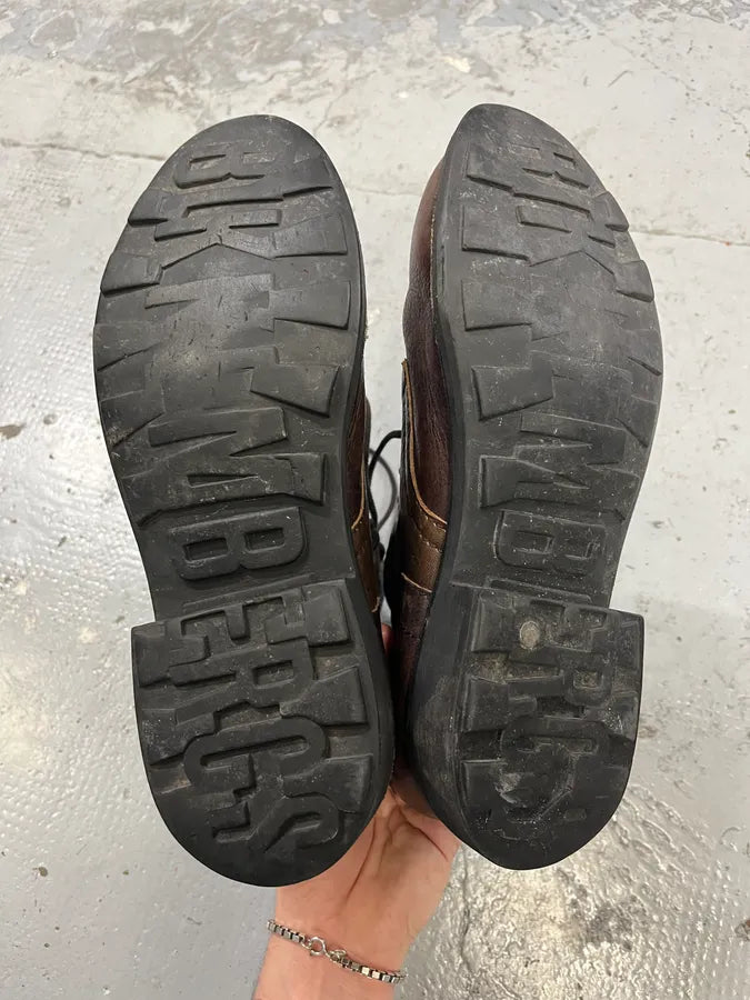 2000s Dirk Bikkembergs Brown Leather Combat Boots GFdxUlq 4