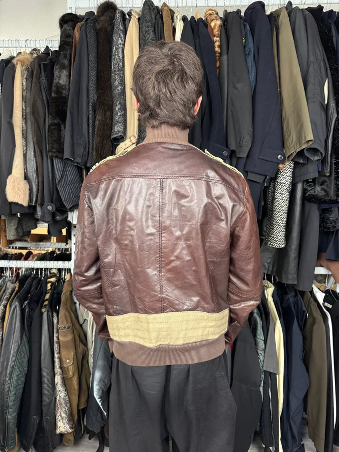 2000s Dirk Bikkembergs Brown Military Leather Jacket MCfnRgY 3