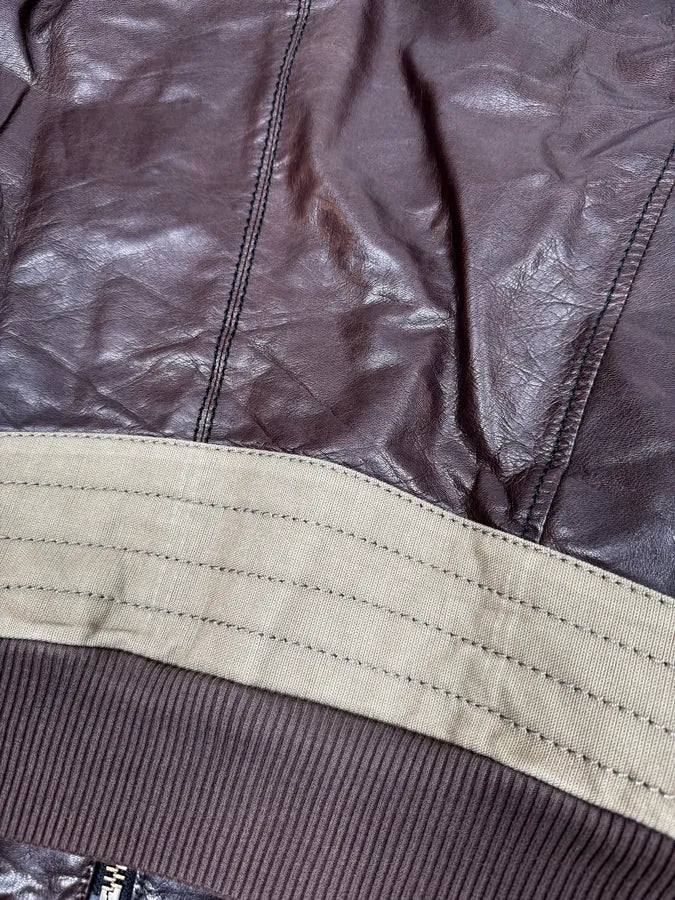 2000s Dirk Bikkembergs Brown Military Leather Jacket MCfnRgY 6