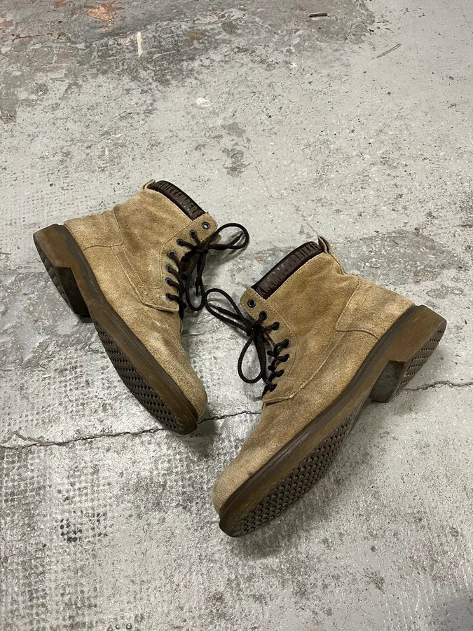 2000s Dirk Bikkembergs Brown Suede Leather Combat Boots ARJwrVN 2