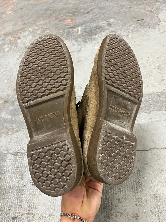 2000s Dirk Bikkembergs Brown Suede Leather Combat Boots ARJwrVN 5