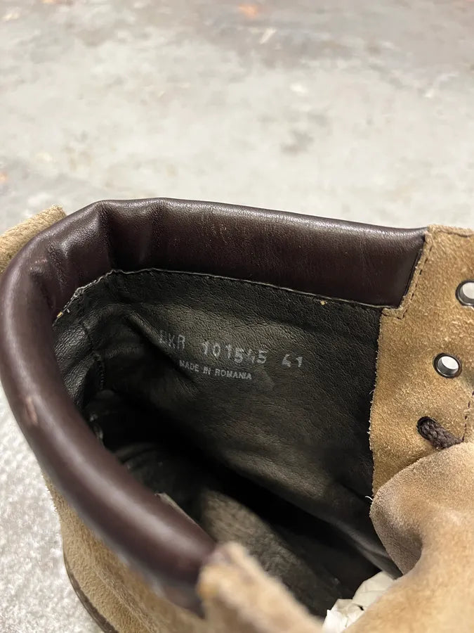 2000s Dirk Bikkembergs Brown Suede Leather Combat Boots ARJwrVN 6