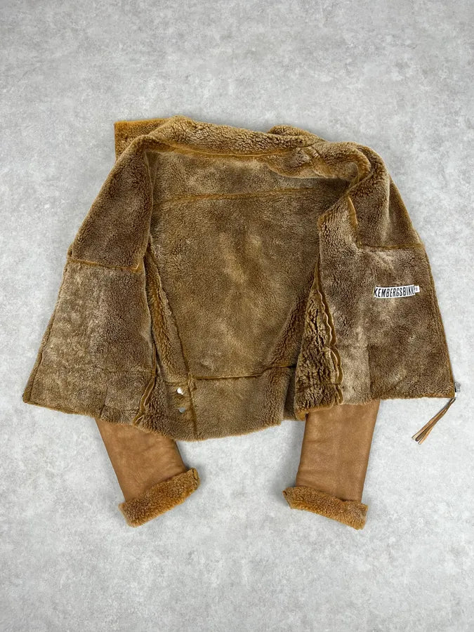 2000s Dirk Bikkembergs Camel Leather Shearling Jacket xUYtmrZ 7
