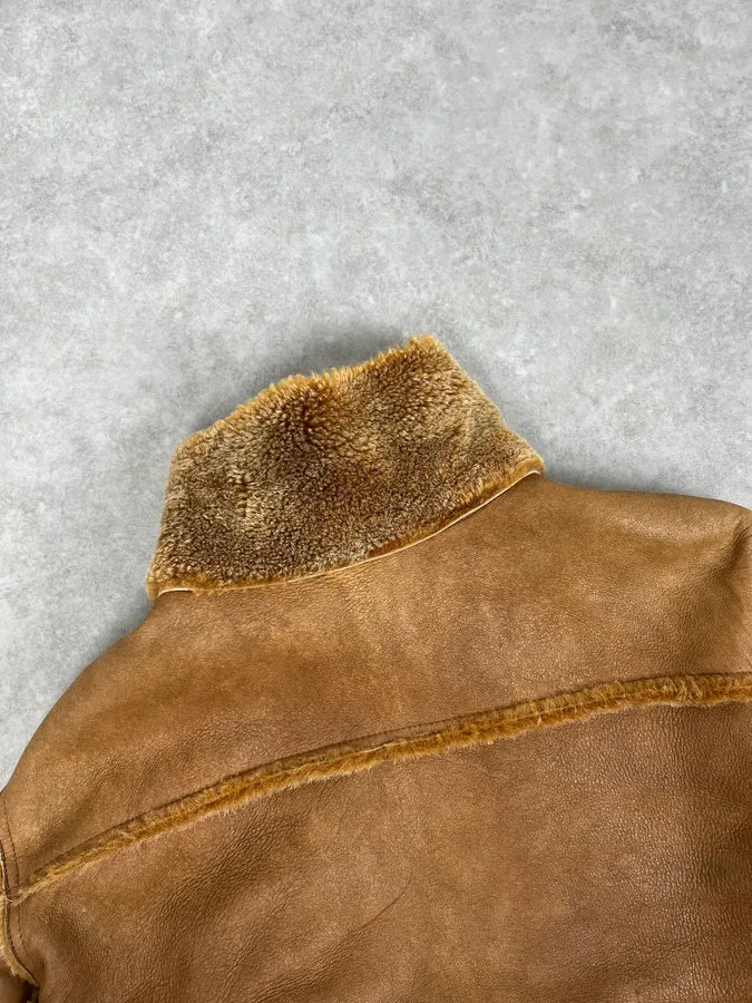 2000s Dirk Bikkembergs Camel Leather Shearling Jacket xUYtmrZ 6