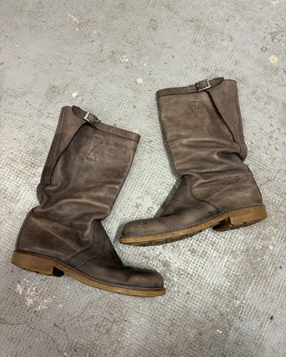 2000s Dirk Bikkembergs Grey Ankle Eroded Boots iBmOmPo 0