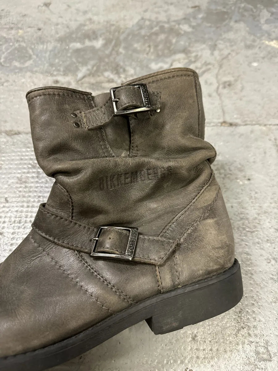 2000s Dirk Bikkembergs Grey Eroded Leather Boots ZzFboRR 8