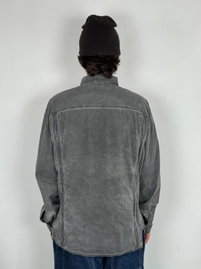 AW2010 Dirk Bikkembergs Grey Washed Pleats Shirt ywoJrRL 2