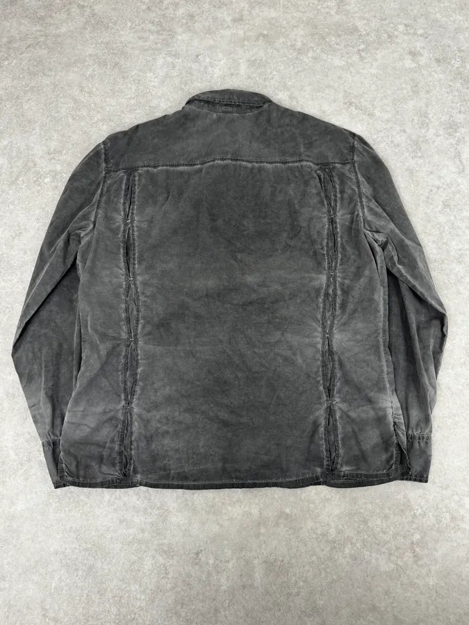 AW2010 Dirk Bikkembergs Grey Washed Pleats Shirt ywoJrRL 3