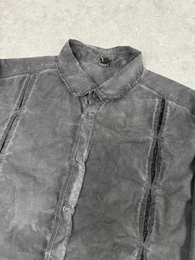 AW2010 Dirk Bikkembergs Grey Washed Pleats Shirt ywoJrRL 4