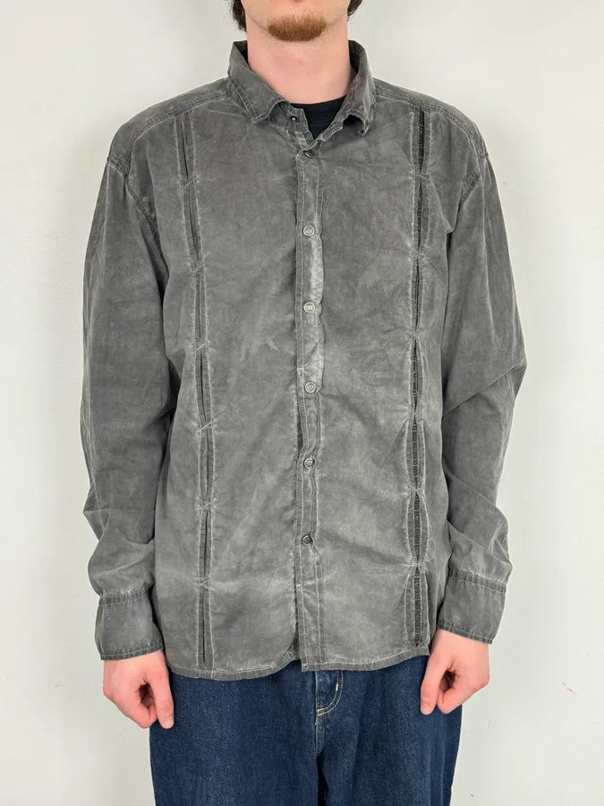 AW2010 Dirk Bikkembergs Grey Washed Pleats Shirt ywoJrRL 1
