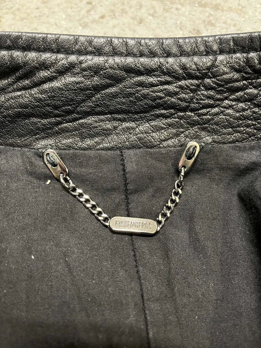 2000s Dirk Bikkembergs Hybrid Biker Leather Jacket Black & Navy (S/M) lIQgkwx 8