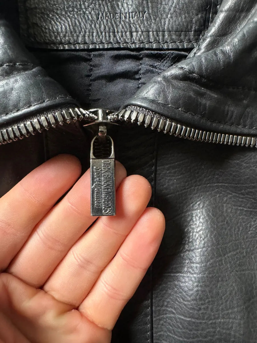2000s Dirk Bikkembergs Multi Zips Biker Black Leather Jacket EOmGYkO 7