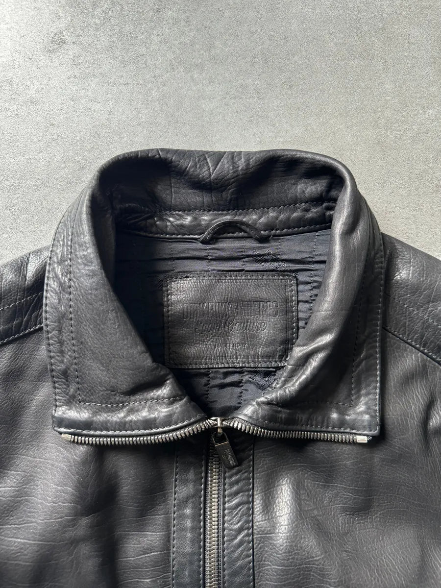 2000s Dirk Bikkembergs Multi Zips Biker Black Leather Jacket EOmGYkO 8