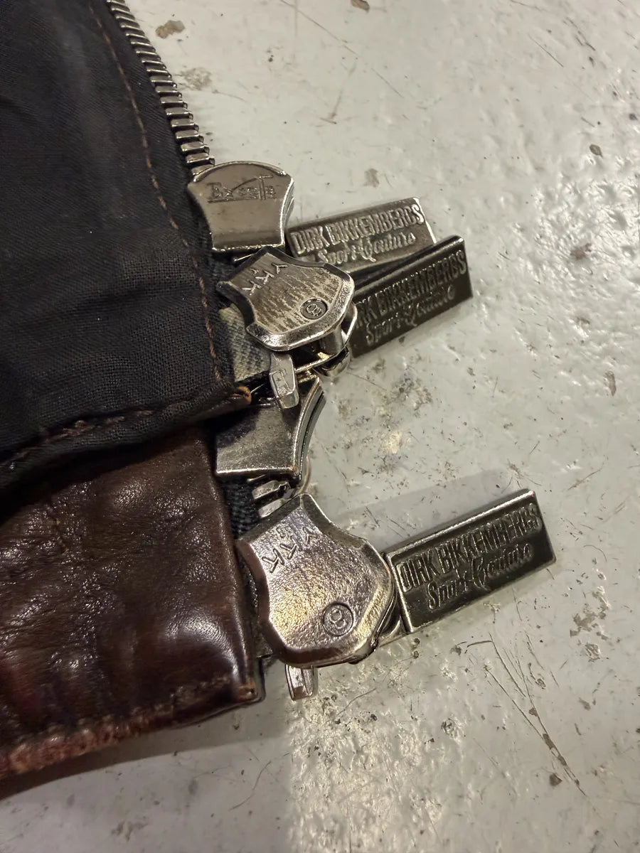 2000s Dirk Bikkembergs Multi Zips Brown Eroded Leather Jacket  KaVtpvY 9