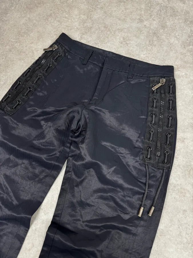 2000s Dirk Bikkembergs Navy Laced Contemporary Pants LKqYSCn 4