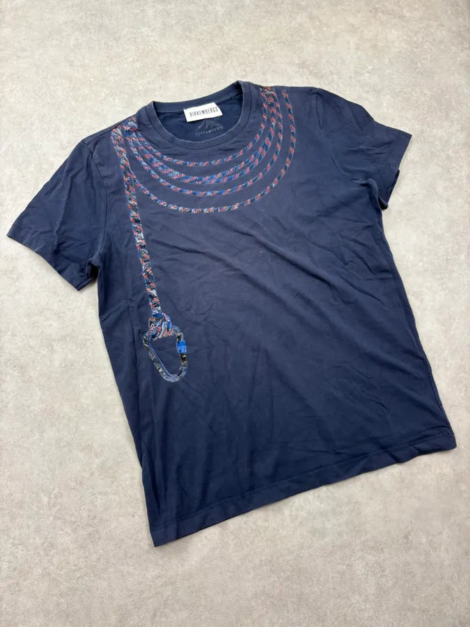 2000s Dirk Bikkembergs Navy Rope Trompe L’Oeil T-Shirt gYfUuFM 3