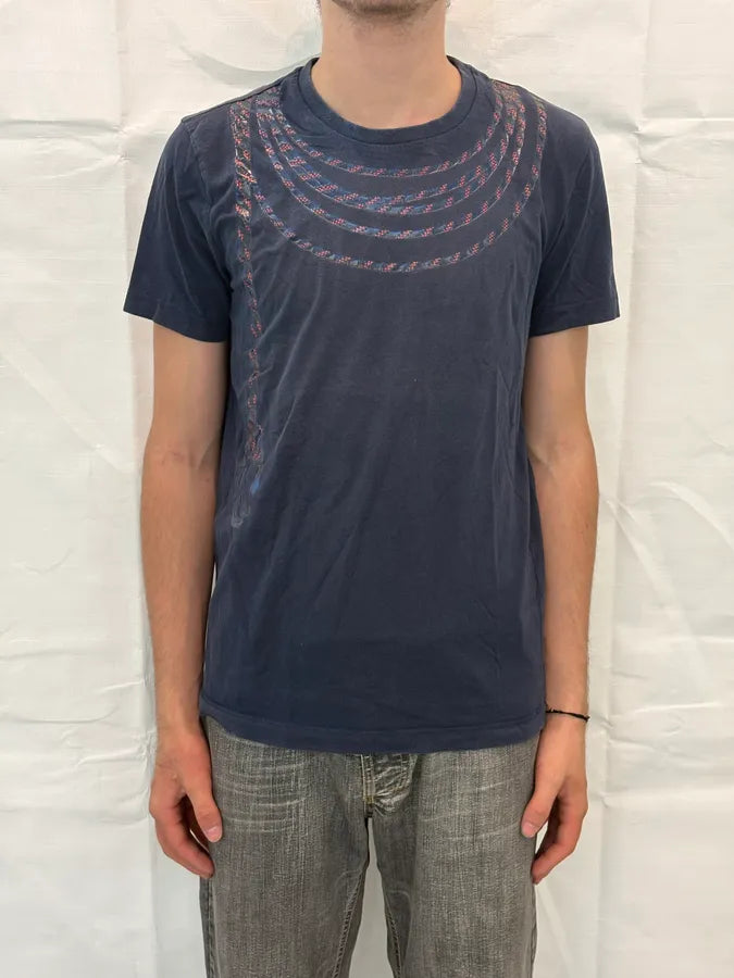 2000s Dirk Bikkembergs Navy Rope Trompe L’Oeil T-Shirt gYfUuFM 1