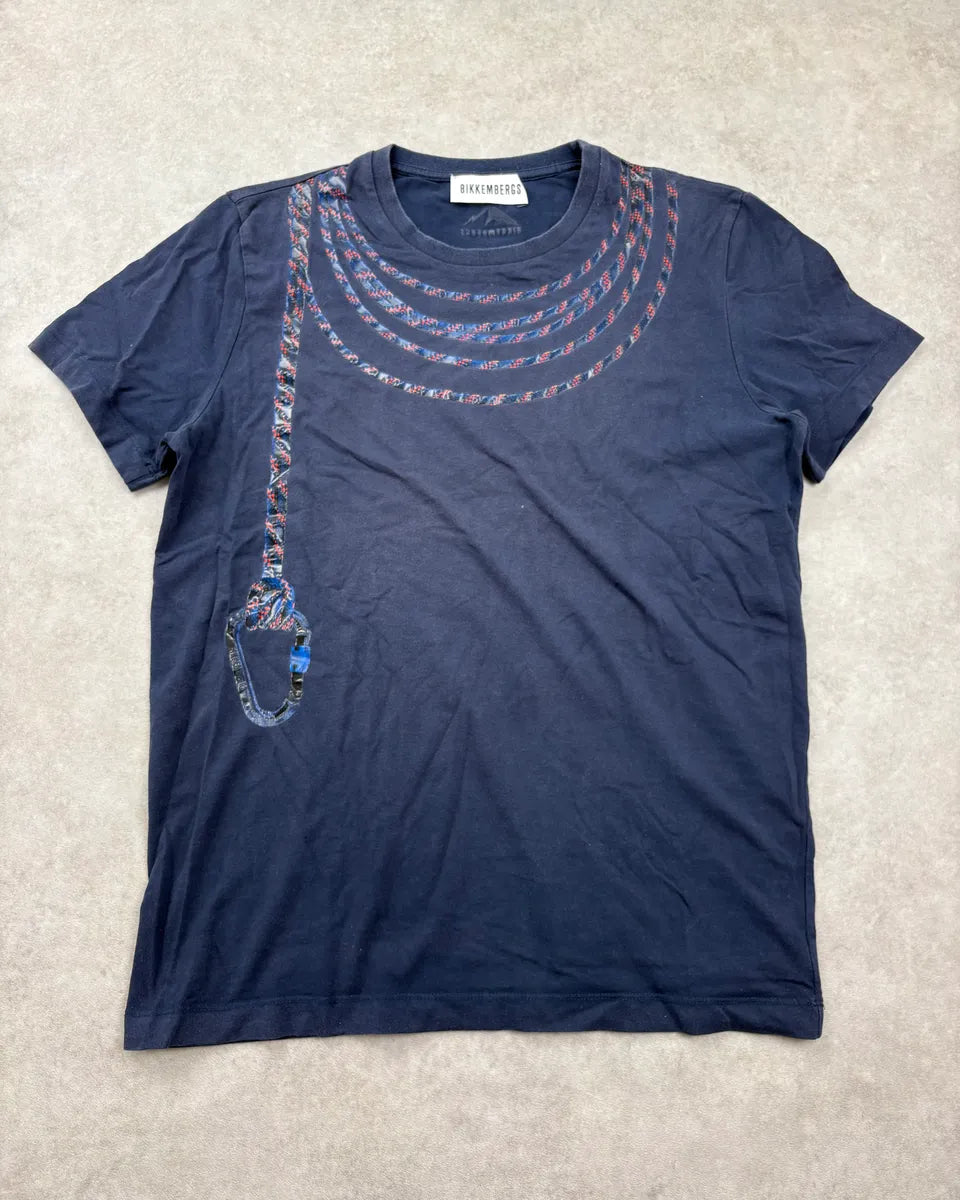 2000s Dirk Bikkembergs Navy Rope Trompe L’Oeil T-Shirt gYfUuFM 0