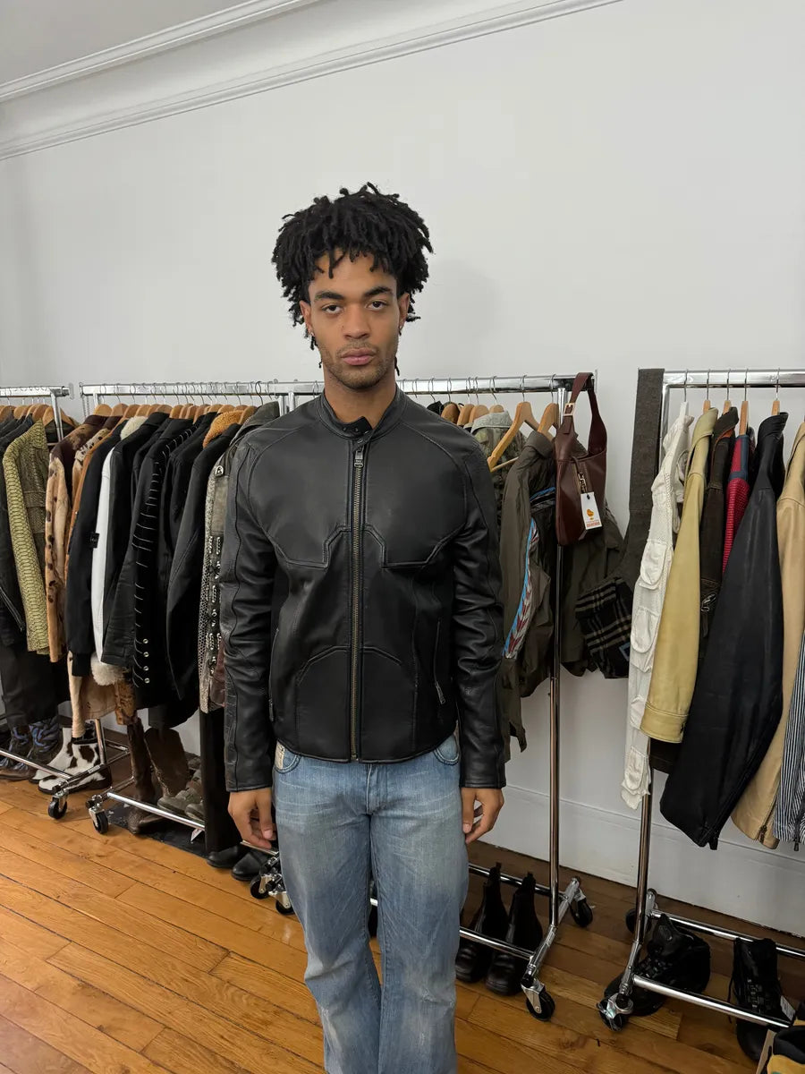 2000s Dirk Bikkembergs Strong Front Panel Biker Leather Jacket PnOKCvL 3